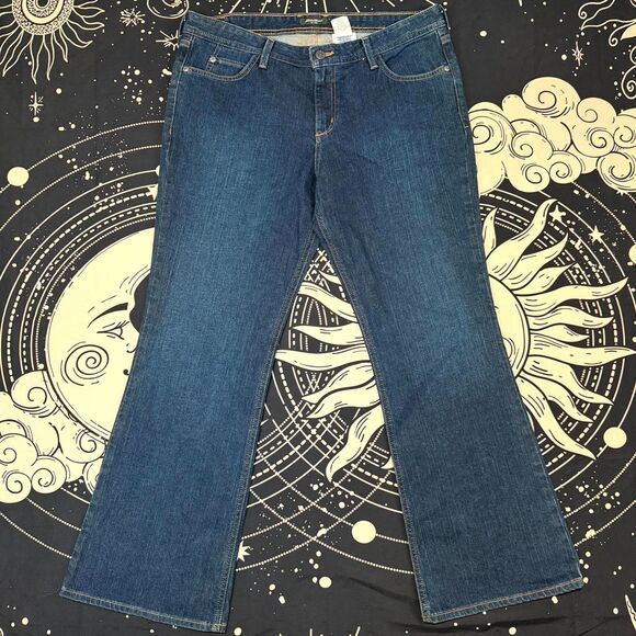 Eddie Bauer Denim - Eddie Bauer Jeans Womens 14 Blue Cotton Denim Bootcut Classic Faded Workwear